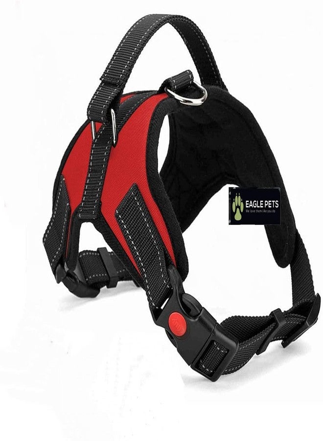Eagle Pets Reflective Mesh Padded Dog Vest Front Range No Pull Harness with Handle, Adjustable Dog Body Belt.Best for 10-14kg Dogs. (RED, Medium) - Image 1