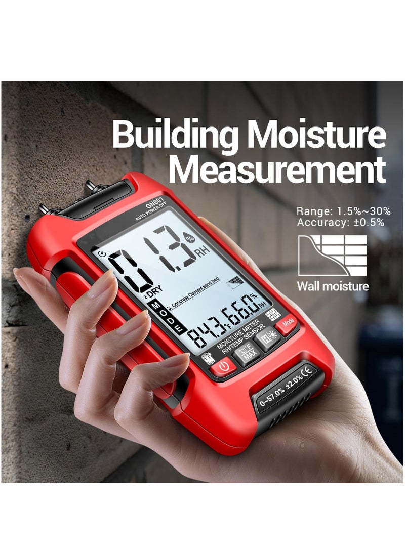 Barakah Wood Moisture Meter,GN601 Portable Pin-Type Detector, Water Leak Detector for Lumber Concrete Building,Wall Moisture Sensor Digital Humidity Tester for Firewood Lumber, Bricks, Floors - Image 4