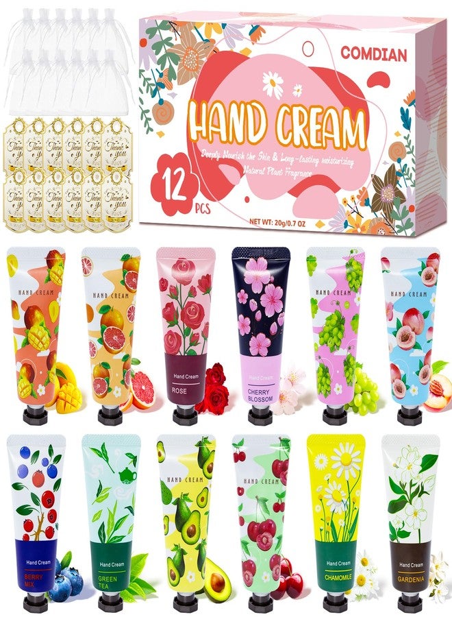 Comdian 12 Pack Hand Cream for Women, Mini Hand Lotion Travel Size for Dry Cracked Care, Natural Plant Fragrance Moisturizer Present Set for Mother, Teacher Appreciation and Bridesmaid Present - Image 1