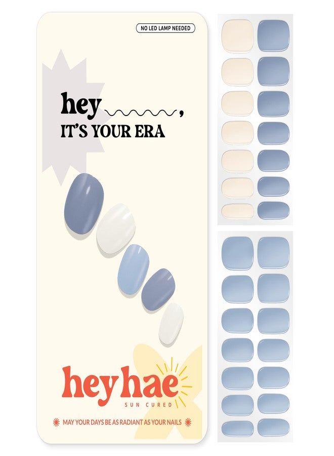 Heyhae Semi Cured Gel Nail Strips | Sun-Cured No LED Lamp Needed Easy Apply & Remove | Includes 28 strips, 1 Prep Pad, 1 Nail File & 1 Wooden Stick - Hey, It's Your Era - Image 1