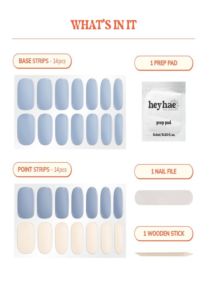Heyhae Semi Cured Gel Nail Strips | Sun-Cured No LED Lamp Needed Easy Apply & Remove | Includes 28 strips, 1 Prep Pad, 1 Nail File & 1 Wooden Stick - Hey, It's Your Era - Image 3
