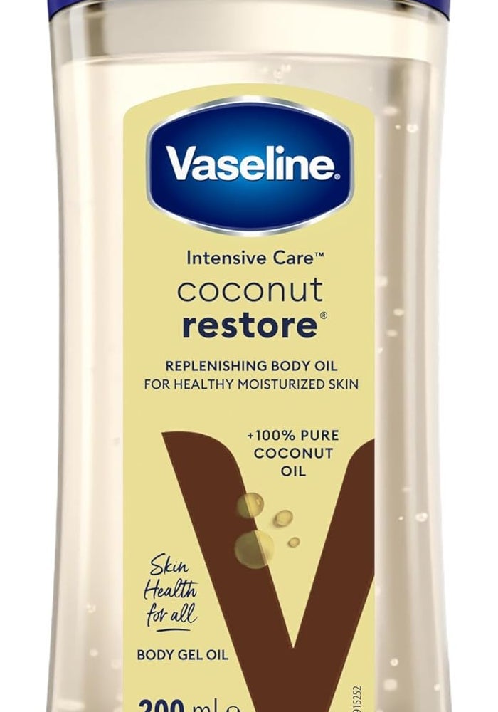 Vaseline زيت الجسم من فازلين للعناية المكثفة - استعادة جوز الهند - 200 مل - Image 1