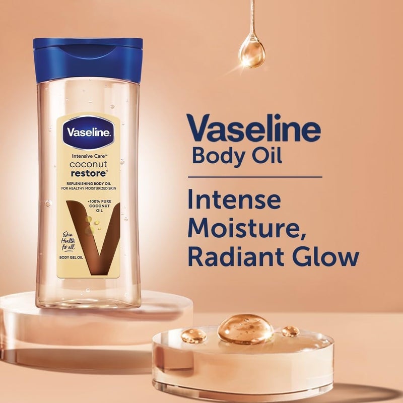 Vaseline زيت الجسم من فازلين للعناية المكثفة - استعادة جوز الهند - 200 مل - Image 3