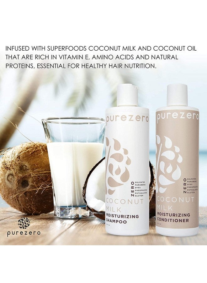 Purezero 20 Oz Value Pack Coconut Milk Shampoo & Conditioner Set, Bulk Pack, Intense Hydration & Increase Shine, Fight Dandruff & Frizz, Zero Sulfates, Parabens, Dyes,100% Vegan & Cruelty-Free - Image 3
