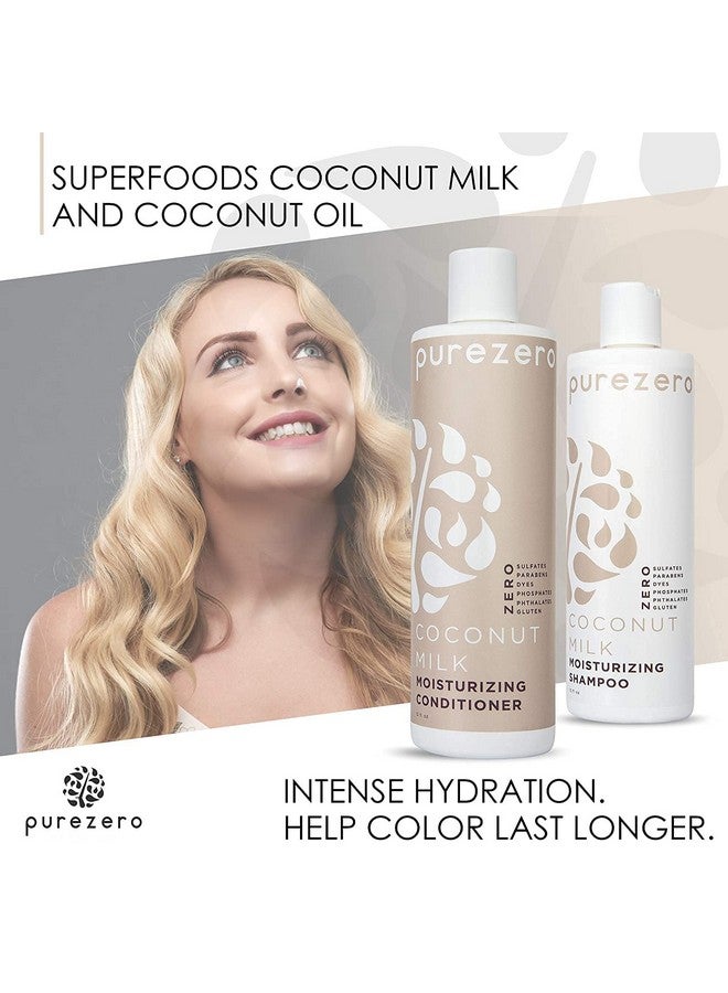 Purezero 20 Oz Value Pack Coconut Milk Shampoo & Conditioner Set, Bulk Pack, Intense Hydration & Increase Shine, Fight Dandruff & Frizz, Zero Sulfates, Parabens, Dyes,100% Vegan & Cruelty-Free - Image 2