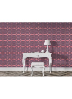 Geometric In Pink Fabric Wallpaper Covers An Area ​​Up To 4.2Mx3M With Adhesive  And Smoothing Tool
