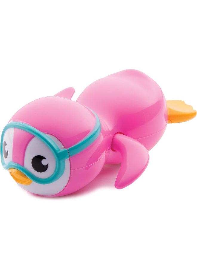 Munchkin Munchkin Wind Up Swimming Penguin Baby and Toddler Bath Toy, Pink  - Image 1