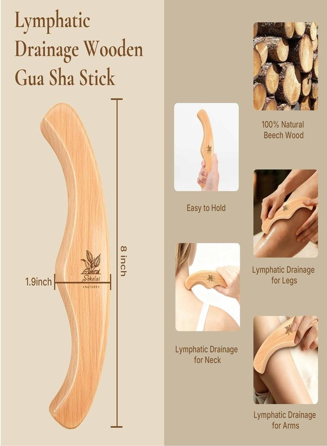 wokelai Dry Body Brush Set for Lymphatic Drainage, Natural Sisal Bristle Dry Brushing Body Brush, Wood Therapy Kit with Wooden Acupressure Massage Tools for Face and Body Gua Sha - Image 4