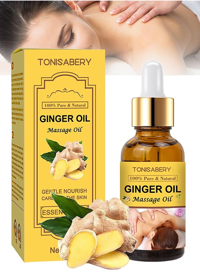 TONISABERY - Ginger Massage Essential Oil For Lymphatic Drainage, Natural Drainage Ginger Oil, SPA Massage Oils, Repelling Cold And Relaxing Massage Oil, Pure Natural Ginger Massage Oil For Lymphatic Drainage - Image 1