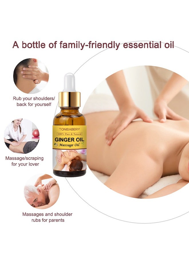 TONISABERY - Ginger Massage Essential Oil For Lymphatic Drainage, Natural Drainage Ginger Oil, SPA Massage Oils, Repelling Cold And Relaxing Massage Oil, Pure Natural Ginger Massage Oil For Lymphatic Drainage - Image 1