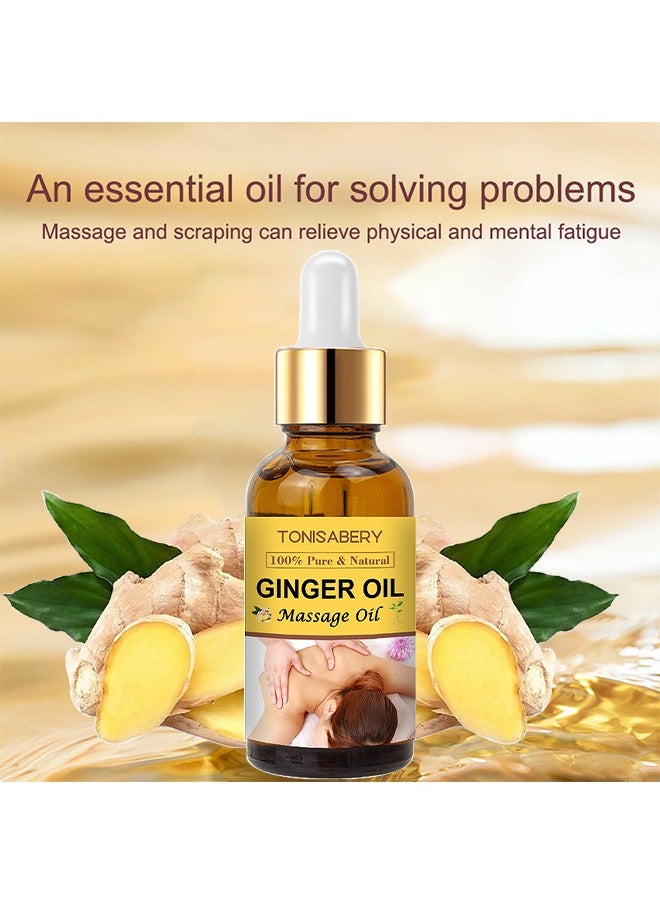 TONISABERY - Ginger Massage Essential Oil For Lymphatic Drainage, Natural Drainage Ginger Oil, SPA Massage Oils, Repelling Cold And Relaxing Massage Oil, Pure Natural Ginger Massage Oil For Lymphatic Drainage - Image 1