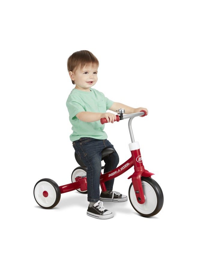 Radio Flyer Triple Play Trike, Toddler Tricycle, Balance Bike and Ride-On, Ages 1-3, Large, Red - Image 1