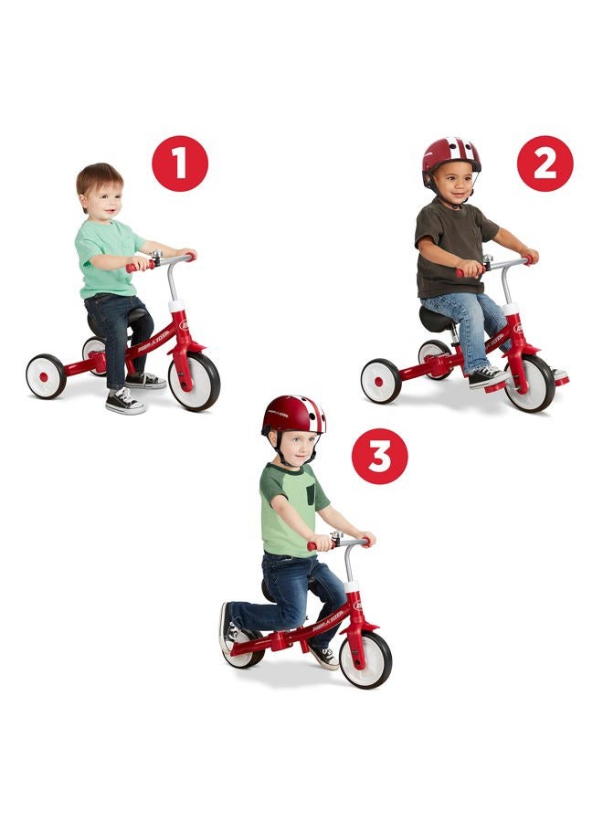 Radio Flyer Triple Play Trike, Toddler Tricycle, Balance Bike and Ride-On, Ages 1-3, Large, Red - Image 5