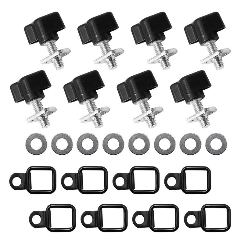 Anxingo 8Pcs Hardtop Quick Removal Fastener Thumb Screws Nuts Kit 8 Pack D Ring Tie Down Anchors Replacement for Jeep Wrangler YJ JK JKU JL JLU Sports Sahara Freedom Rubicon Unlimited 19952019