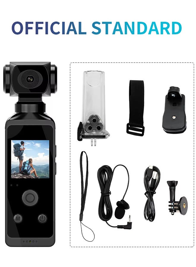 Generic 5K HD Camera, 270° Rotatable Large Wide Angle, Included 128G Card, 30m/98ft Underwater Camera with & Mic for Outdoor Riding Diving Shooting Vlog , 1000mAh Rechargeable  - Image 3
