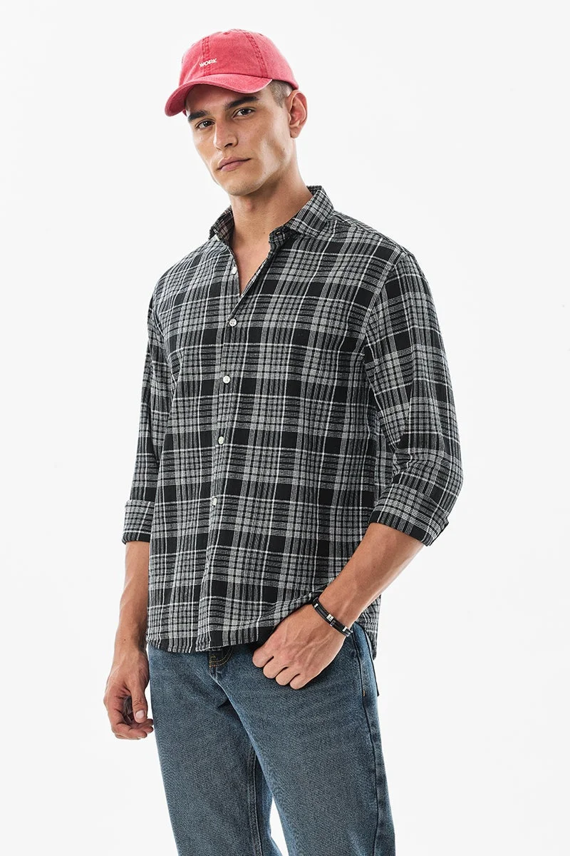 سنيتش قميص قطني % بقصة عادية كاروهات