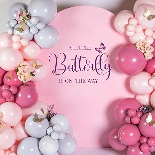 VANGNING A Little Butterfly is on The Way Baby Shower Party Decal Sign - Butterfly Baby Shower Decoration,Gender Reveal Girl or Boy Sticker - Image 3