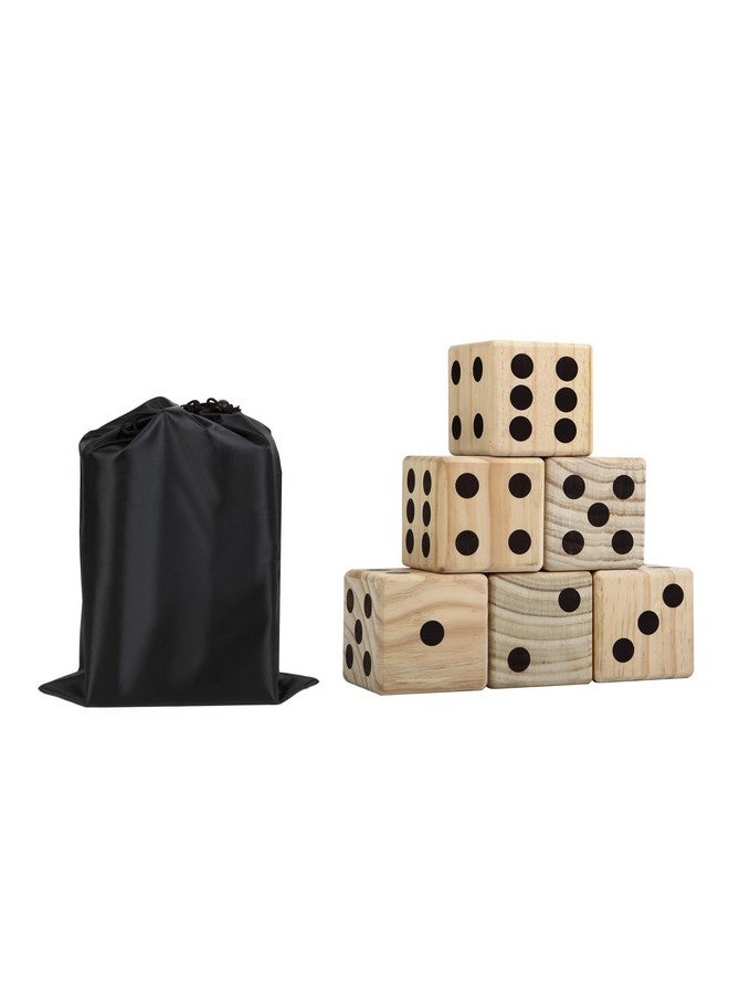 Hathaway High Roller yd Dice Set with 6 x 3.5-in Wooden Dice & Black Nylon Storage Bag, Reusable Scorecard Included yd Dice, Wood - Image 4
