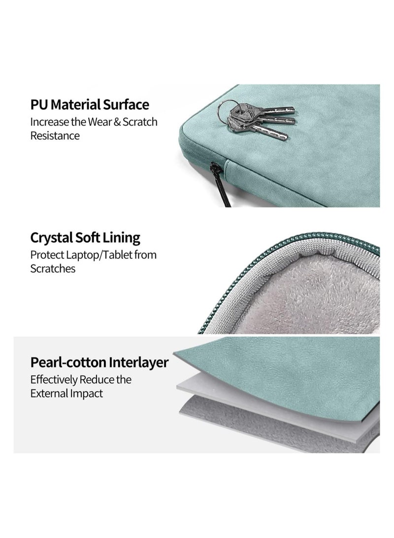 Laptop Sleeve Compatible with MacBook Air/Pro, 12-13.3 inch Notebook, Pro 14 2023 A2779 M2 A2442 M1 A2681 A2337 /Pro 13 A2338, PU Material Bag Small Case, Green - Image 5