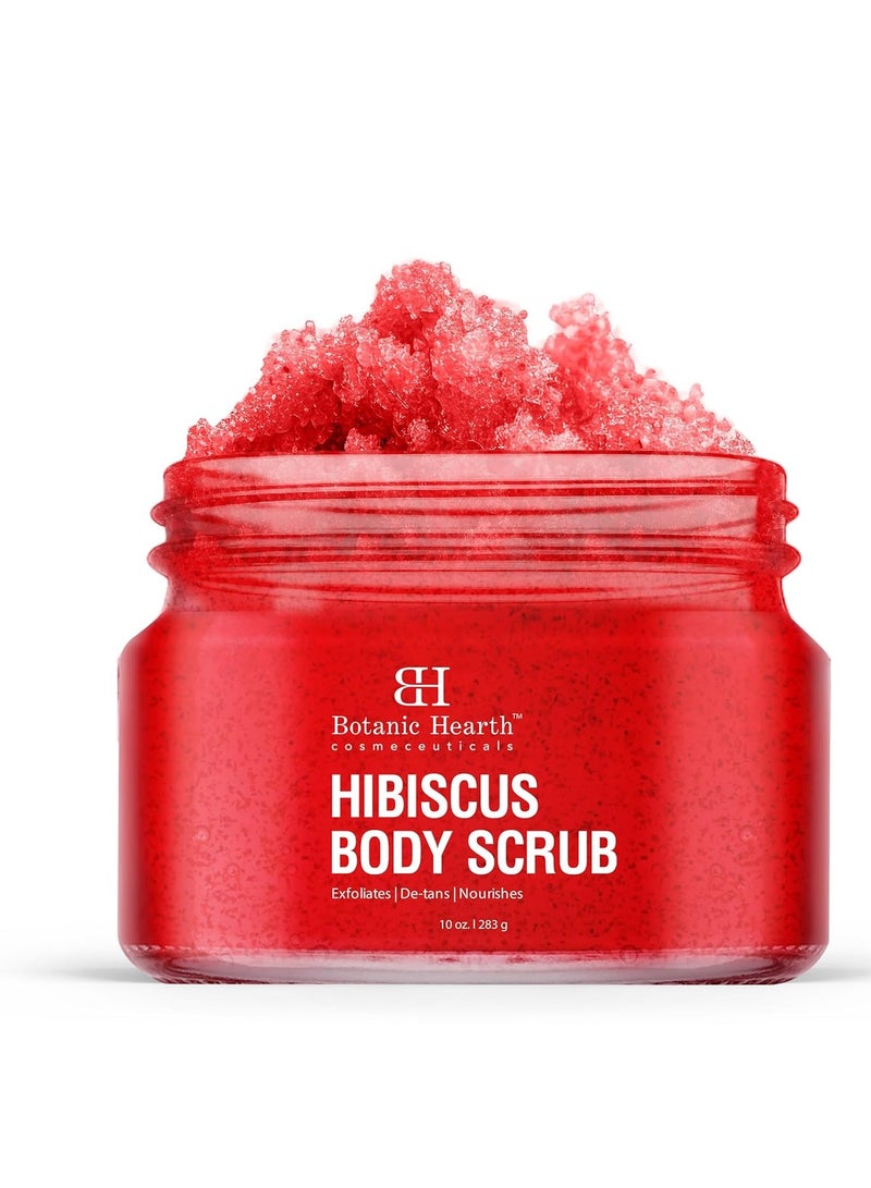 Botanic Hearth Botanic Hearth Hibiscus Body Scrub Exfoliator | Hydrating Raw Sugar Body Scrub | Natural Body Scrub for Skin Care, Stretch Marks, Acne & Cellulite, Eczema, Age Spots & Varicose Veins | 10 oz - Image 2