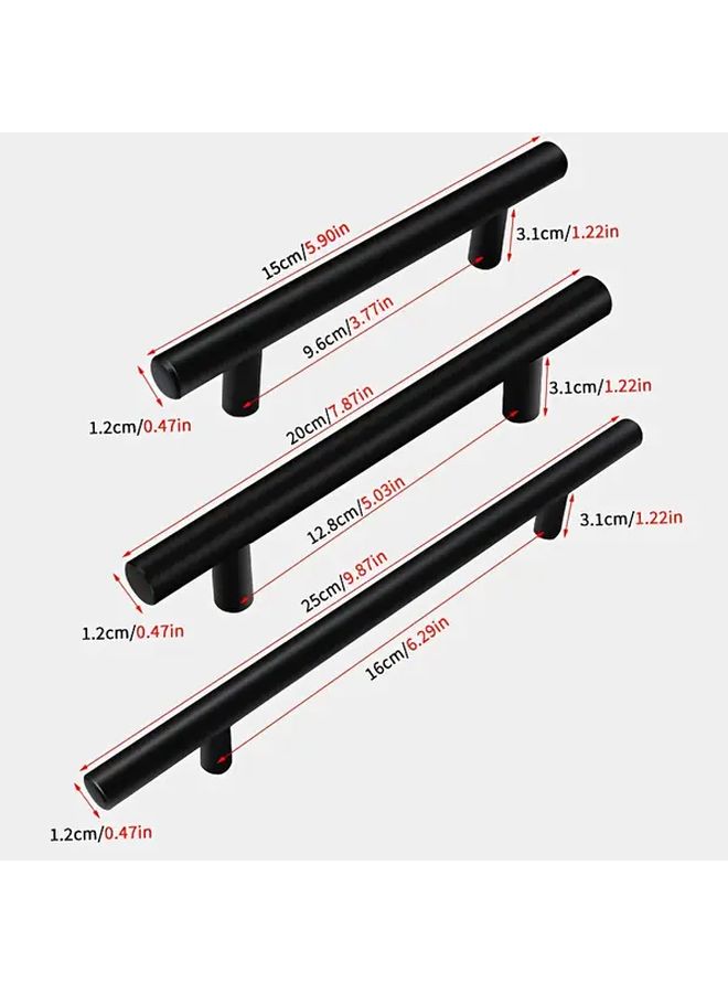 11 Pack Black T Shaped Drawer Cabinet Pulls 9 84 Inch Stainless Steel Handles - Image 3