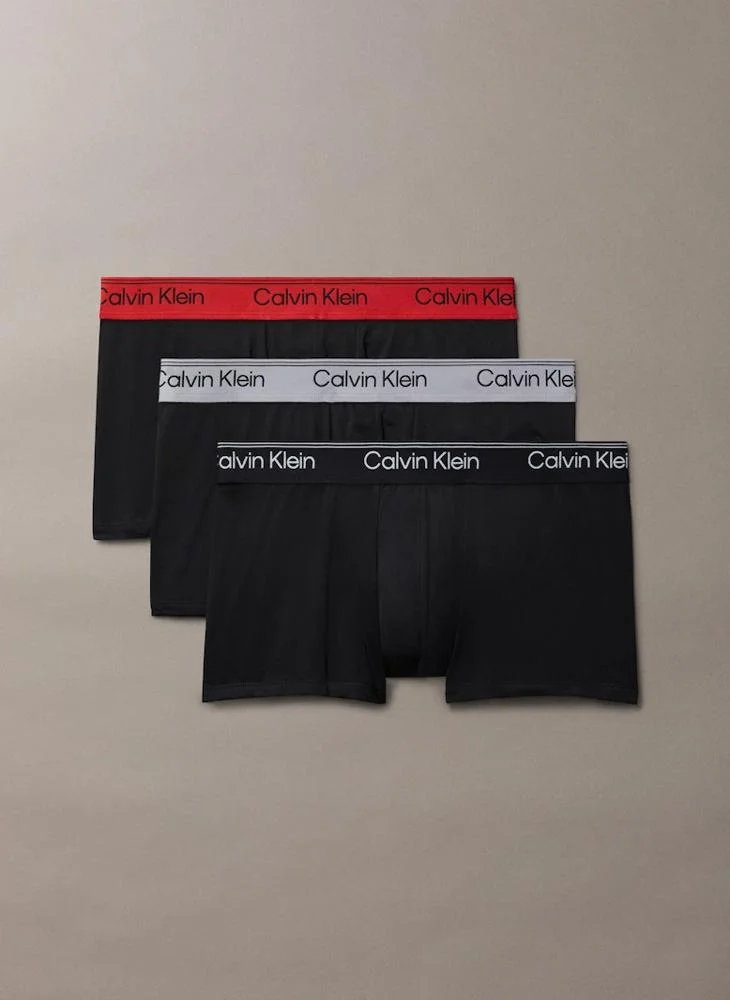 CALVIN KLEIN 3 Pack Low Rise Trunks - Microfibre Stretch
