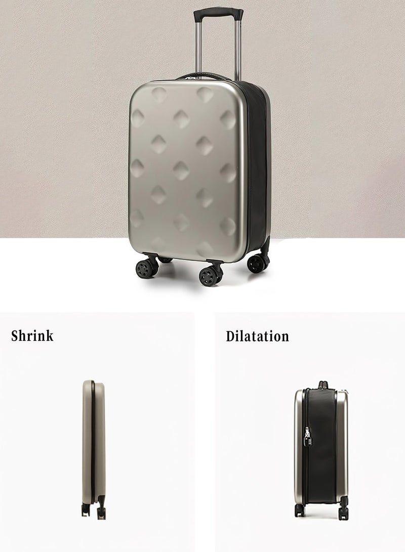 Moovant 20" Fashion Expandable Travel Luggage Suitcase, Portable Carry-on Luggage, Collapsible Cabin Luggage, Lightweight Business Travel Trunk, with Secure Combination Lock, ABS+PC Material, Grey  - Image 3