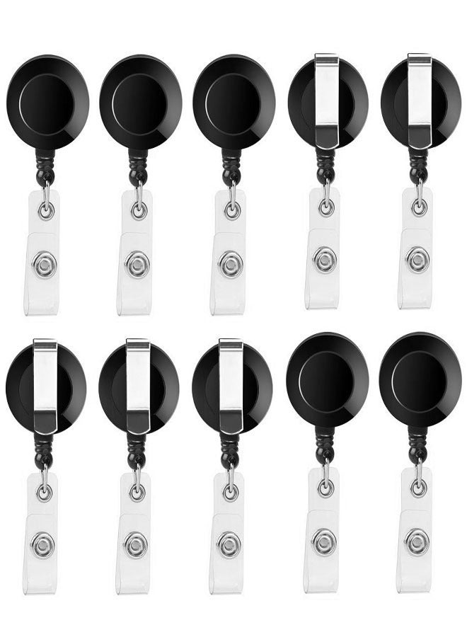 HAWAWA 10 Pack Retractable Badge Reels with Belt Clip, Badge Holder Reels for Students, Teachers, Office Workers Dia.3.2 cm - Image 1