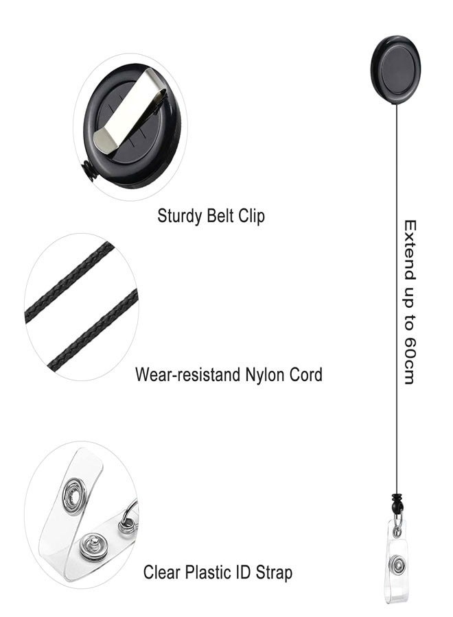 HAWAWA 10 Pack Retractable Badge Reels with Belt Clip, Badge Holder Reels for Students, Teachers, Office Workers Dia.3.2 cm - Image 3