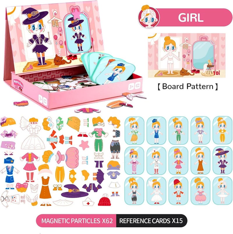 Zikra Kids Magnet Toys Magnetic Jigsaw Puzzle Boxes with Game Board for Kids Ages 3-8, Preschool Tabletop Toy for Toddlers, Portable Travel Game, Girl - Image 4