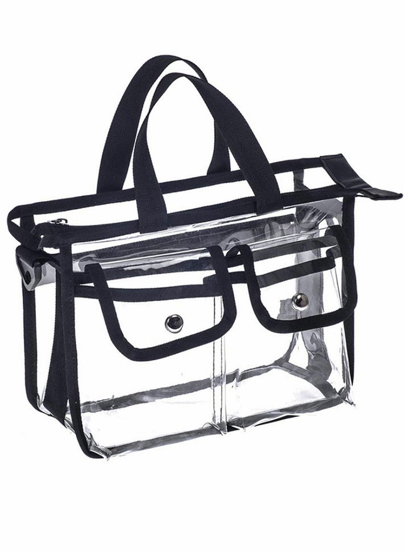 SYOSI Clear Makeup Bag Transparent Toiletry with Strap Portable Cosmetic Case Airport Make-up Waterproof Shoulder Pouch Travel Business Wash for Men Women Kids - Image 2