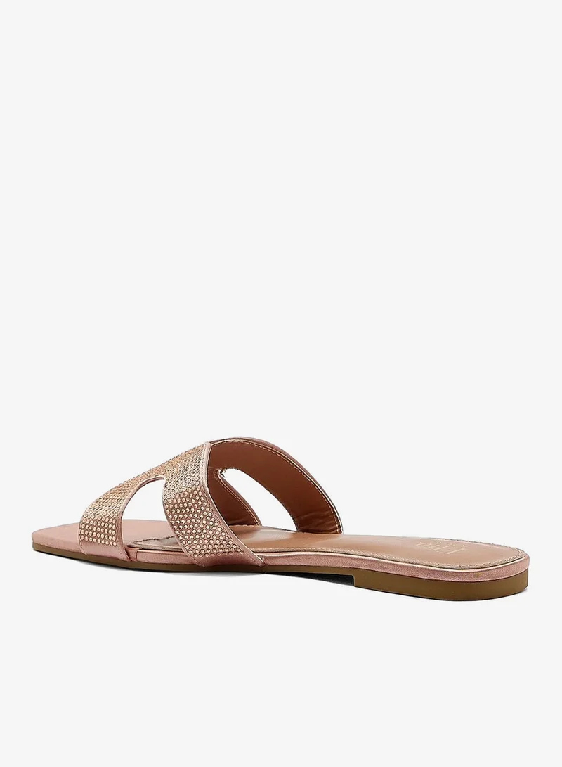 ELLA Jewelled Cut Out Detail Flat Sandal
