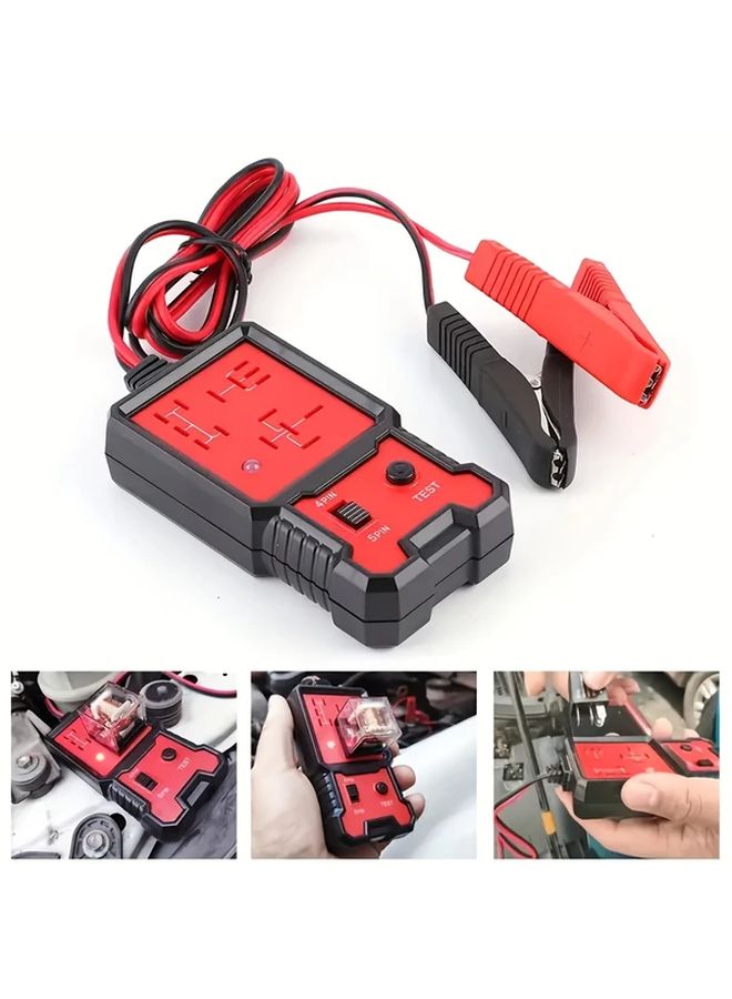 1pc Universal 12V 24V Auto Relay Tester Diagnostic Tool With Battery Clips - Image 5
