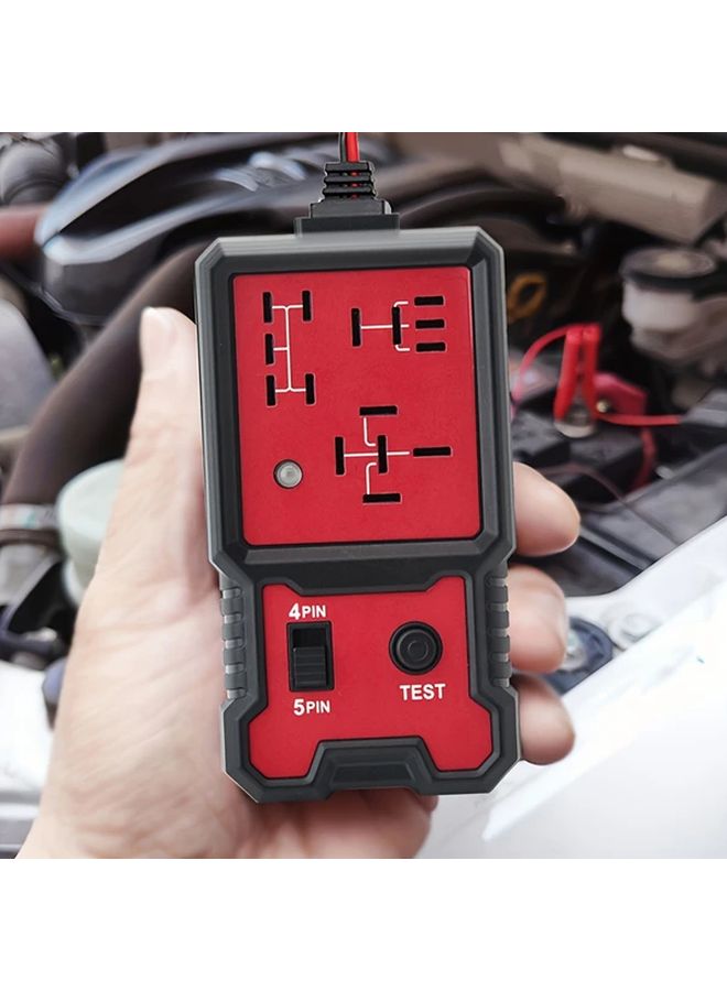 1pc Universal 12V 24V Auto Relay Tester Diagnostic Tool With Battery Clips - Image 2