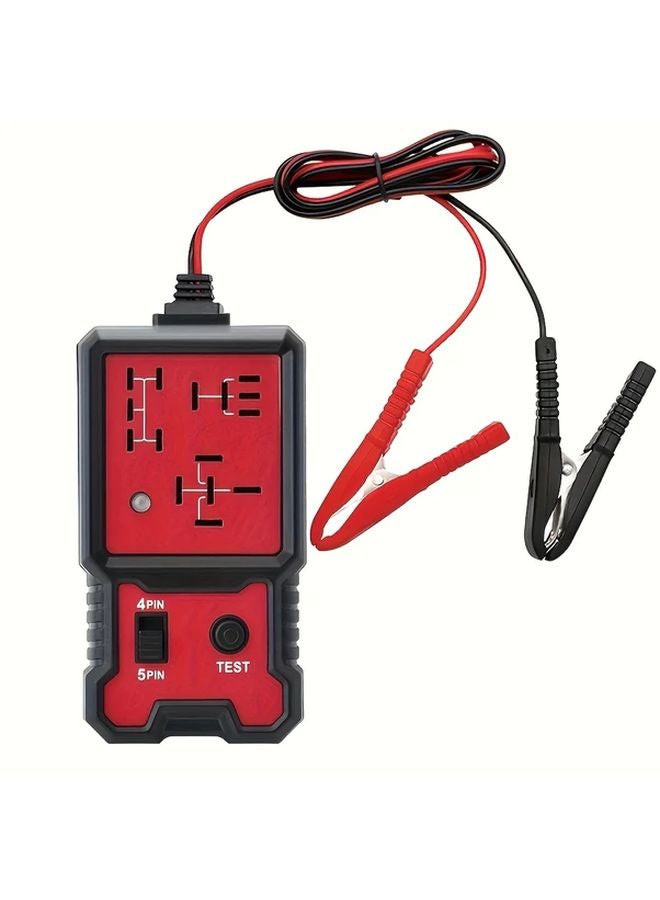 1pc Universal 12V 24V Auto Relay Tester Diagnostic Tool With Battery Clips - Image 1