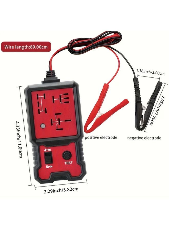 1pc Universal 12V 24V Auto Relay Tester Diagnostic Tool With Battery Clips - Image 3