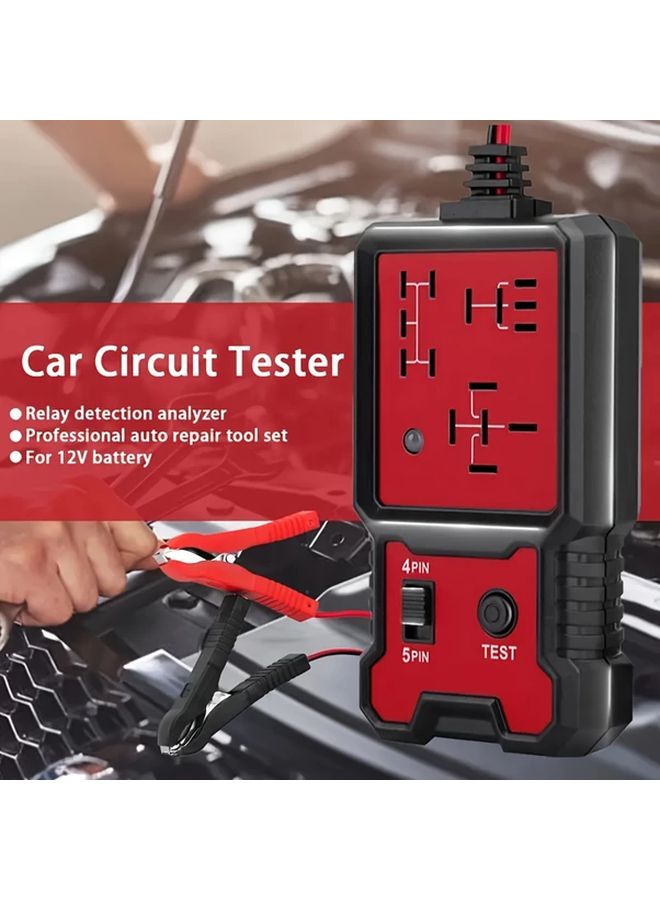 1pc Universal 12V 24V Auto Relay Tester Diagnostic Tool With Battery Clips - Image 4