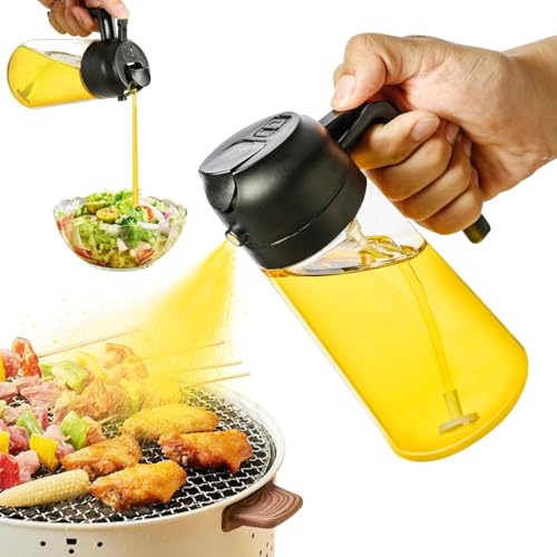 GVB ENTERPRISE 2 in 1 Olive Oil Sprayer Mister & Oil Dispenser Bottle for Kitchen | Air Fryer | Salad | Baking | Glass Oil Bottle with Premium Nozzle(500 Ml) - Image 1