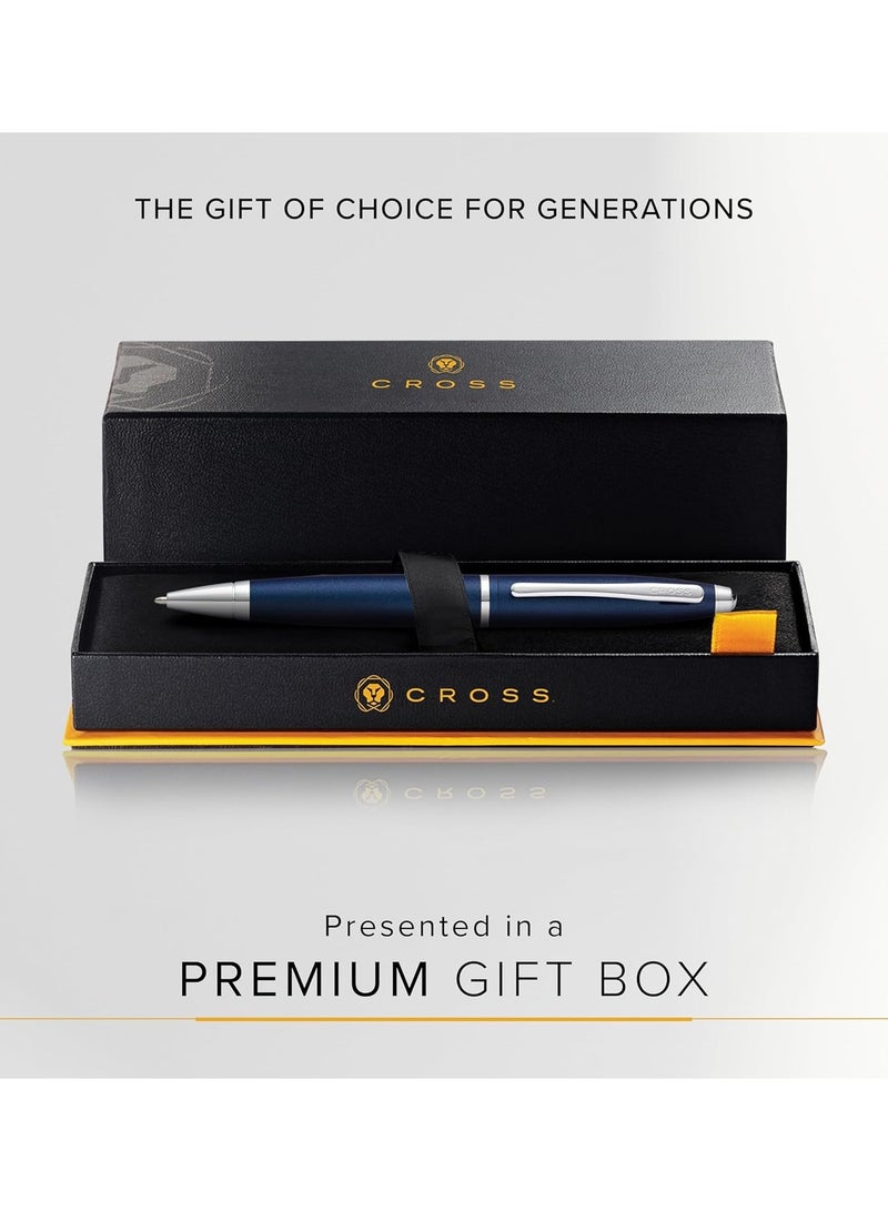 Cross 1-Piece Calais Ballpoint Pen In Gift Box Black Ink Blue Barrel - Image 3