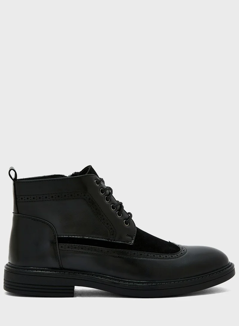 Robert Wood Formal Brogue Detail Boots