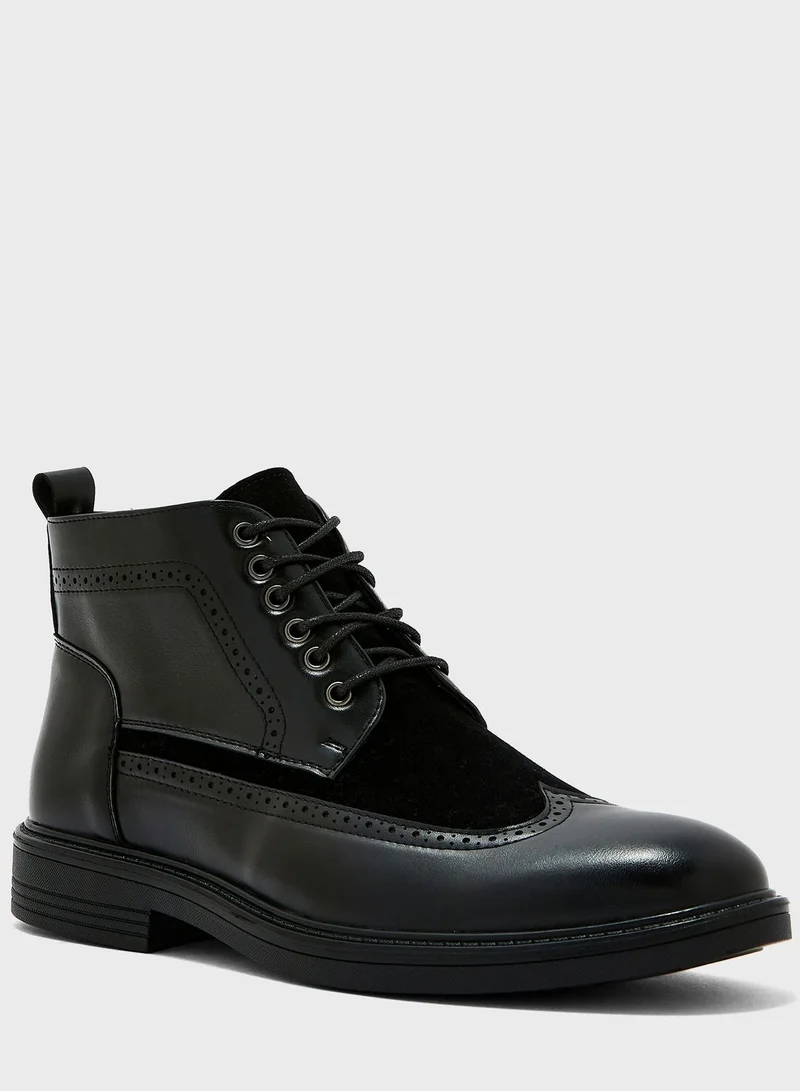 Robert Wood Formal Brogue Detail Boots