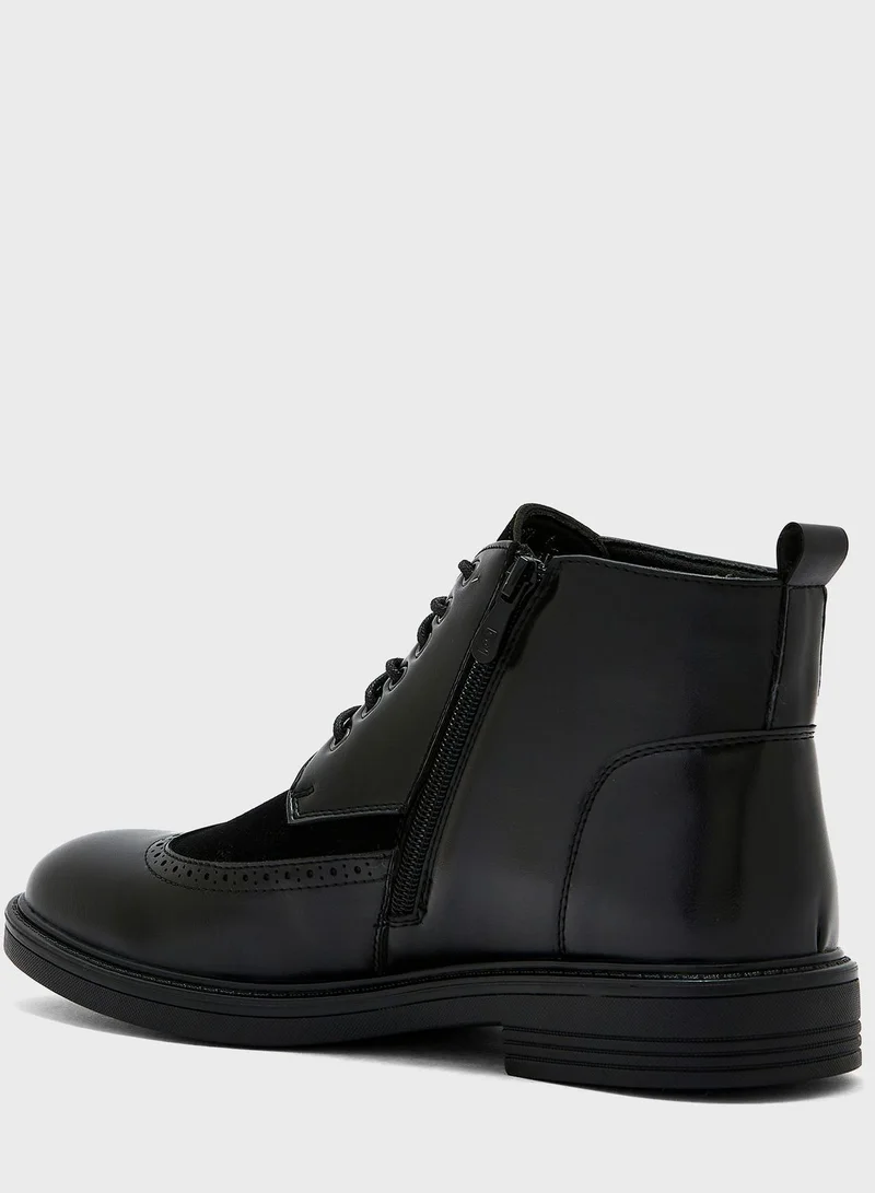 Robert Wood Formal Brogue Detail Boots