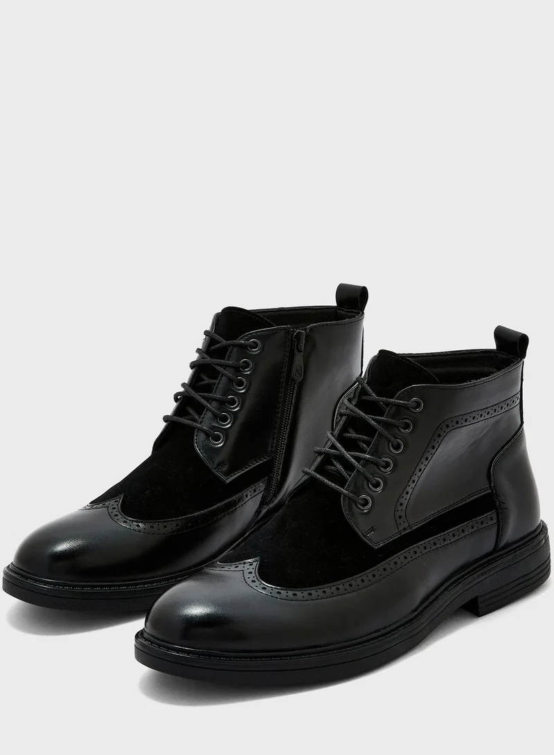 Robert Wood Formal Brogue Detail Boots