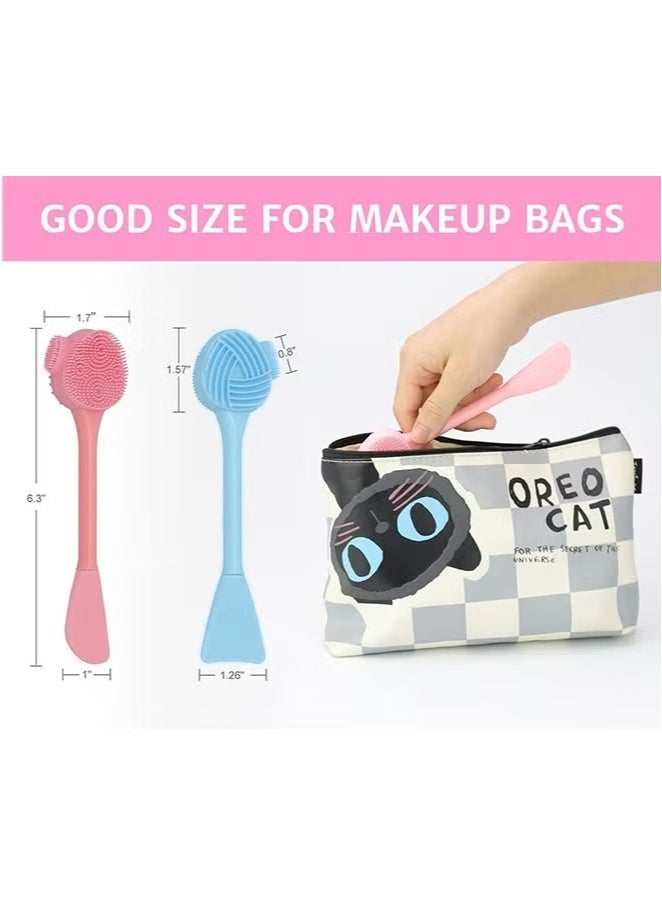 4-Piece Silicone Manual Cleansing Brush, All-in-one Facial Cleansing Brush, Exfoliating Brush, Cream Applicator for Pore Cleansing Gentle Exfoliating - Image 5