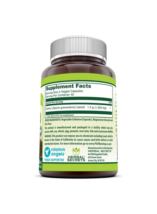 Herbal Secrets Celery Seed Extract Supplement | 1500 Mg | 120 Veggie Capsules | Non-GMO | Gluten-Free | Made in USA - Image 3