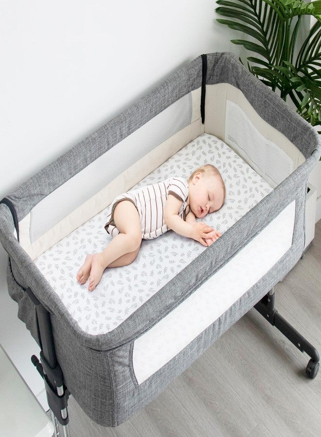 Biloban Baby Bassinet Sheets 4 Pack Fit for AirClub, Mika Micky Bedside Sleeper, Newton, Ezebaby, Besrey, and Bellababy Bassinet, Ultra Soft & Skin-Friendly, Grey - Image 5