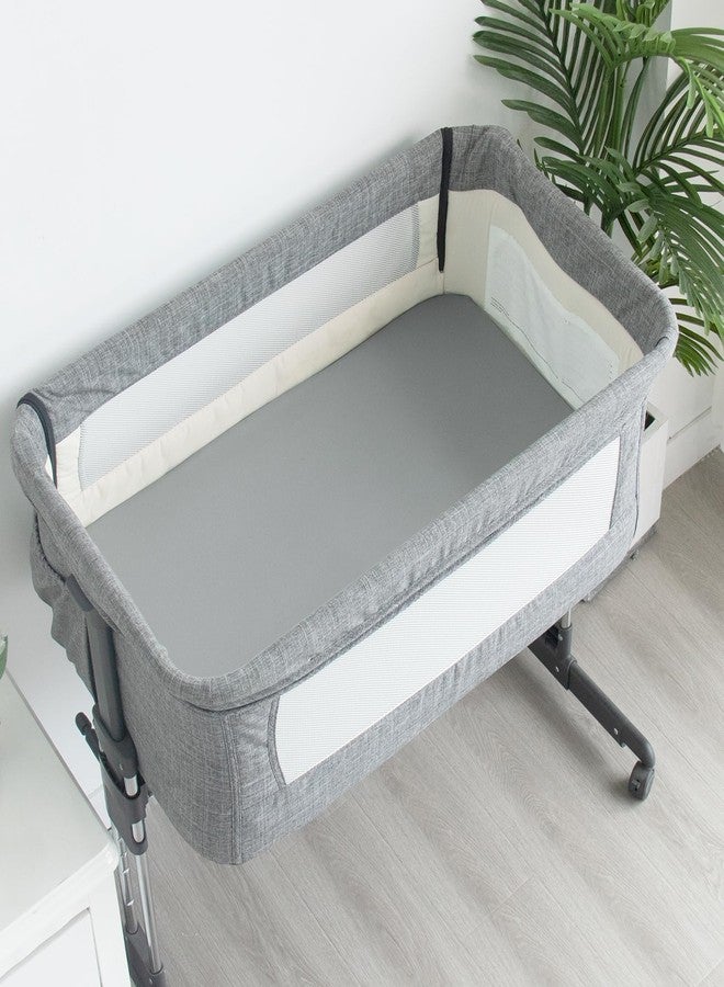 Biloban Baby Bassinet Sheets 4 Pack Fit for AirClub, Mika Micky Bedside Sleeper, Newton, Ezebaby, Besrey, and Bellababy Bassinet, Ultra Soft & Skin-Friendly, Grey - Image 4