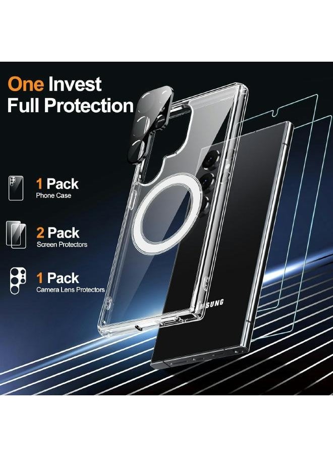 S-TOP - Full protection package for Samsung Galaxy S24 Ultra with a cover that supports wireless charging (MagSafe), complete protection for your device against scratches and falls (7in1) original package - Image 1