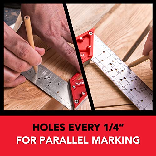 Kapro - 353 Professional Ledge-It Try & Mitre Square - For Leveling and Measuring - Features Stainless Steel Blade, Retractable Ledge, and Etched Ruler Markings - 12 Inch - Image 4