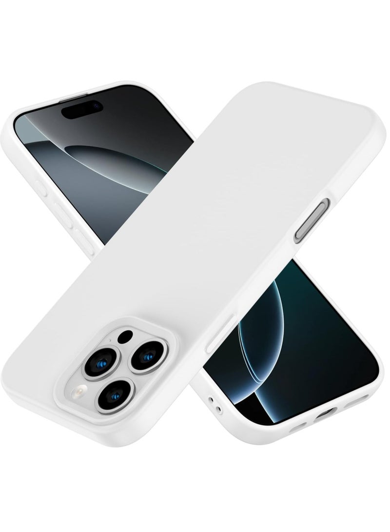new Premium Soft Liquid Silicone Case for iPhone 16 Pro – Silky and Soft Touch Series Full-Body Protective Bumper (White) - Image 1